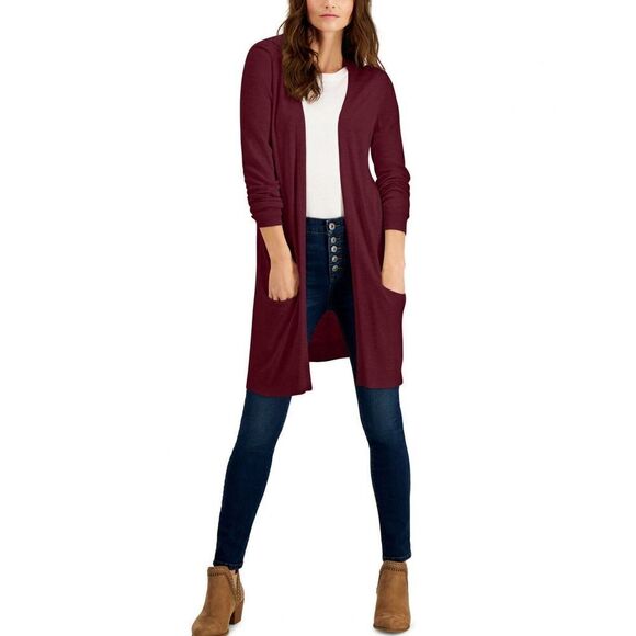 Style & Co Plus Size V-Neck Cardigan Cherry Pie 3X - Picture 1 of 3